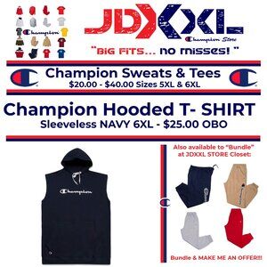 Champion Big & Tall Sleeveless Hoodie